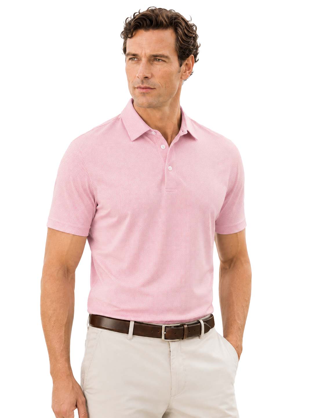 Men's Micro Houndstooth Golf Polo