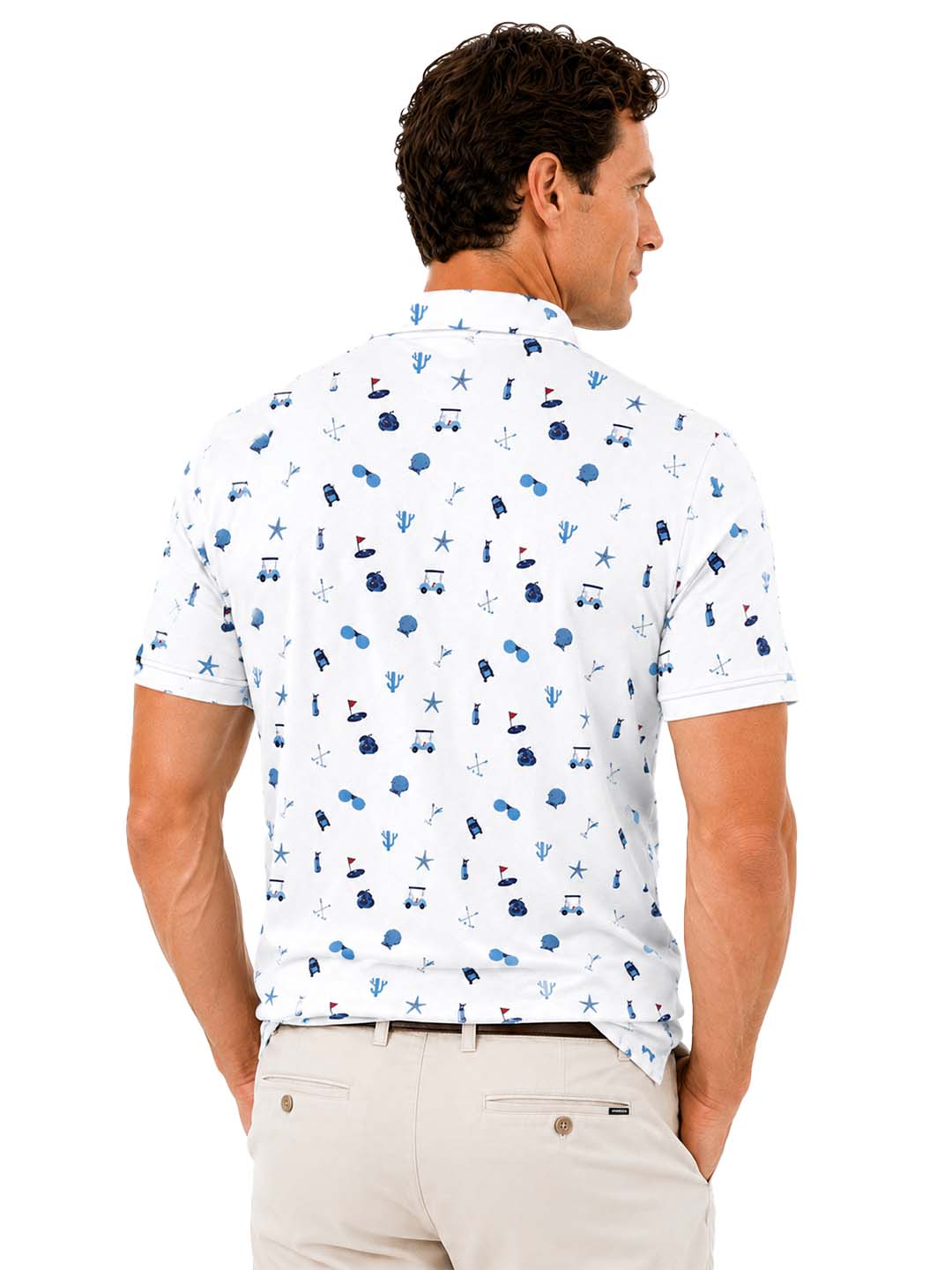 Men's Golf-Themed Print Polo