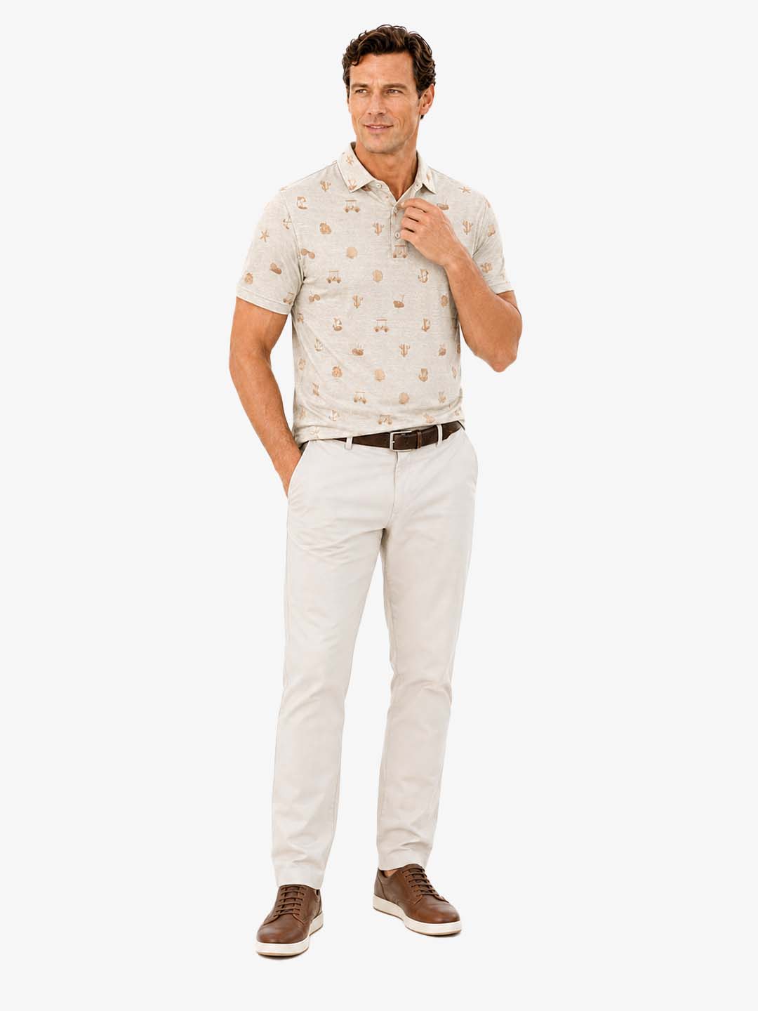 Men's Golf-Themed Print Polo