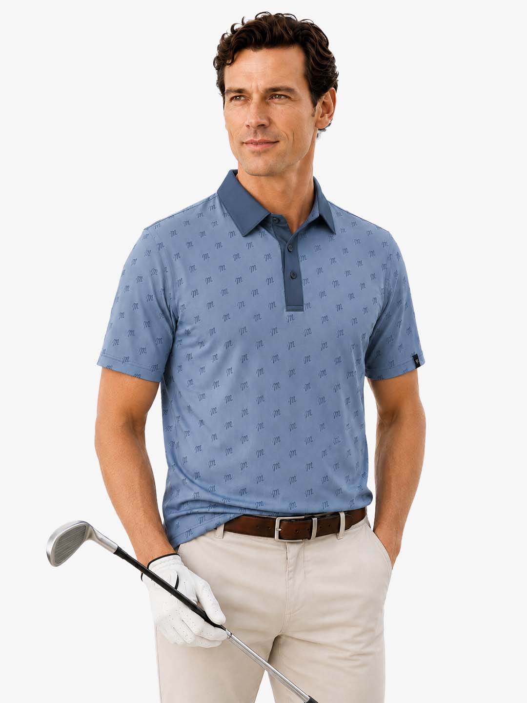 Men's Crossed Clubs Golf Polo