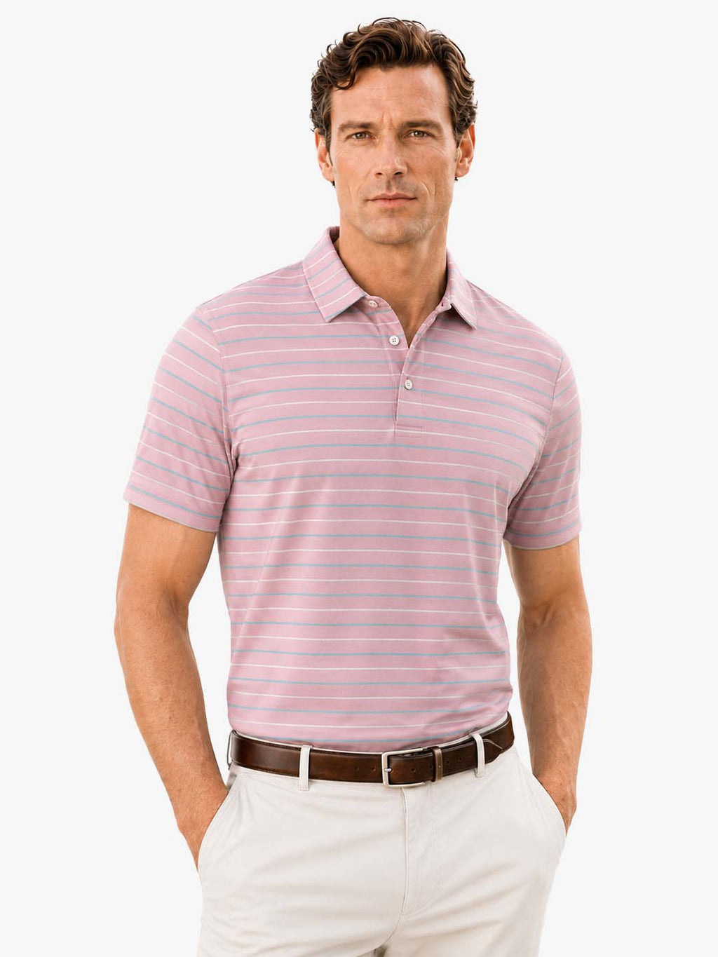 Men's Classic Stripe Golf Polo