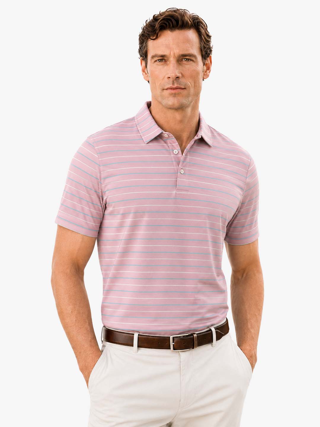 Men's Classic Stripe Golf Polo