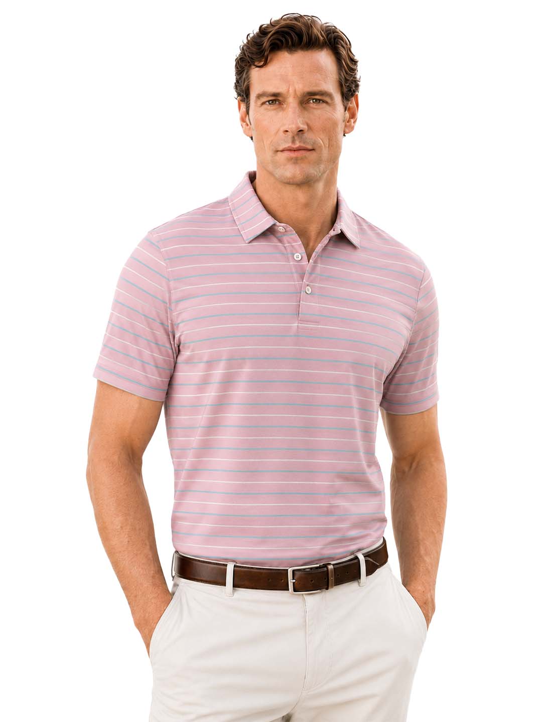 Men's Classic Stripe Golf Polo
