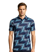 Geo Line Print Polo Shirt