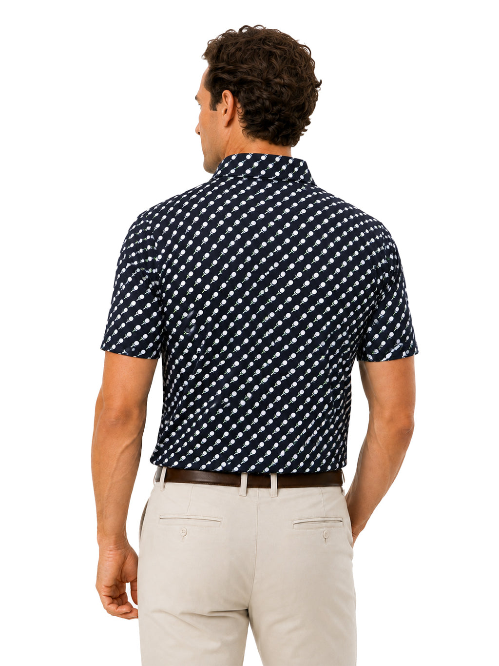 Men's Geo Dot Print Golf Polo
