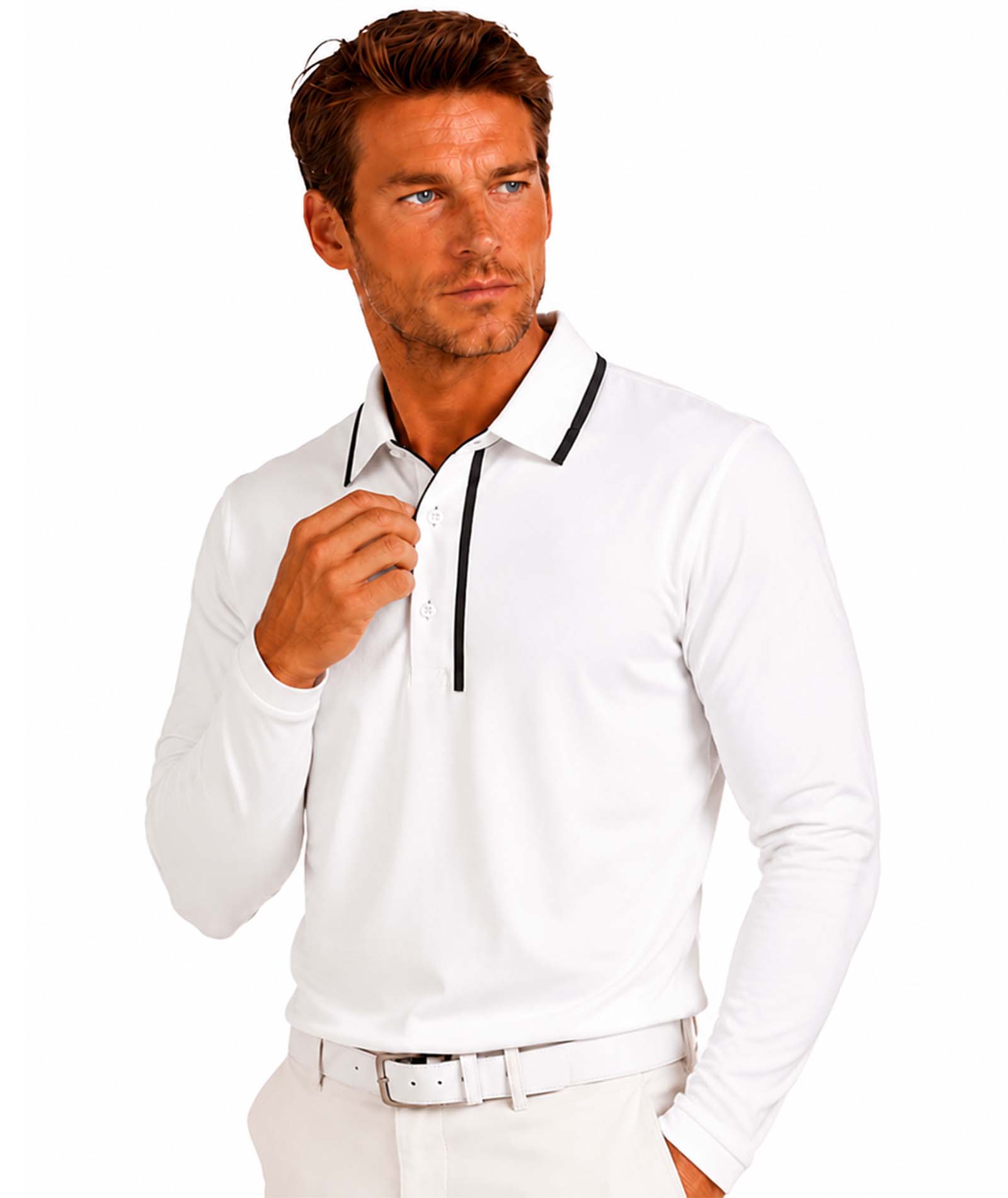 MENS WESTERN L/S POLO
