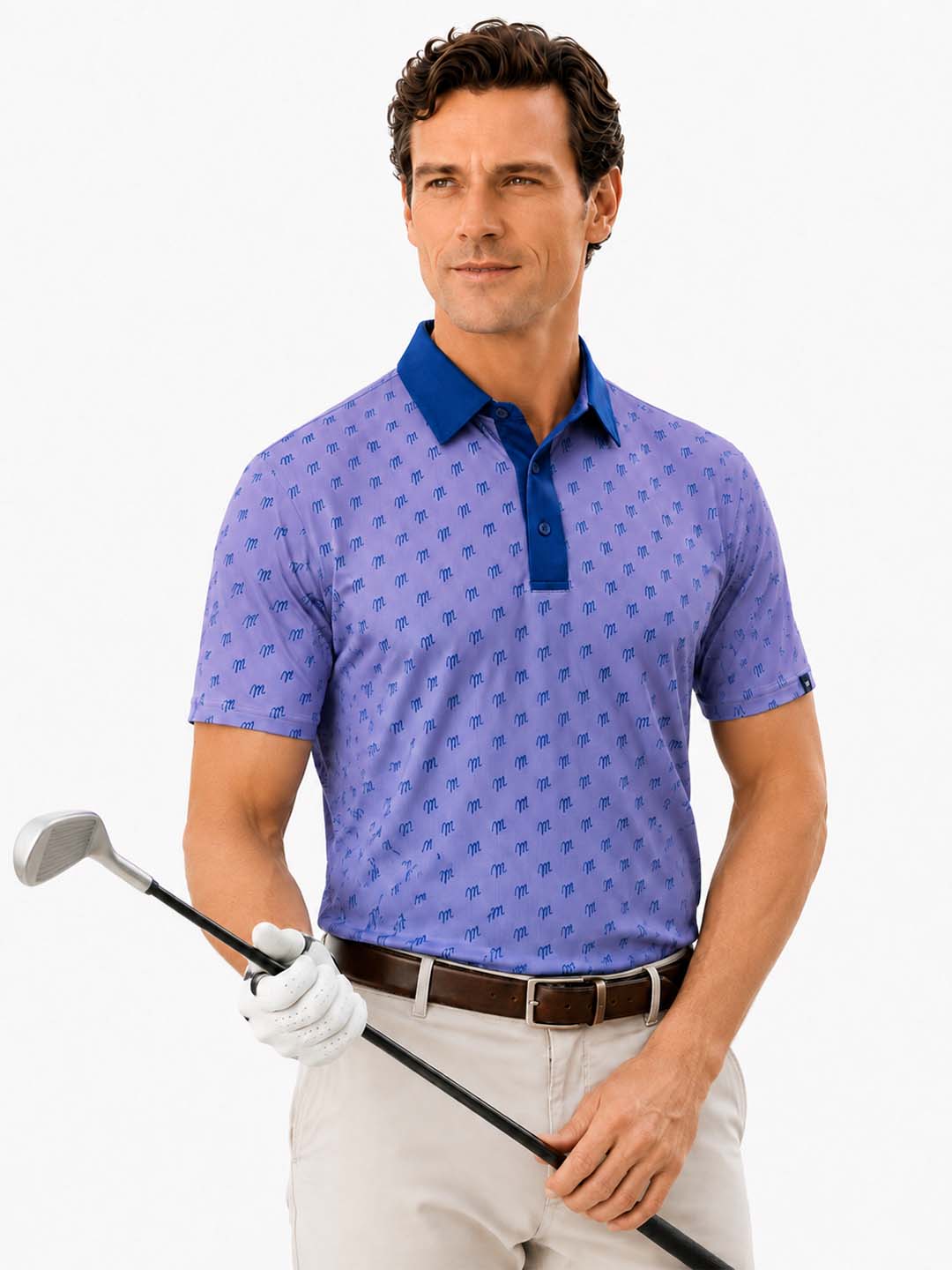 Men's Crossed Clubs Golf Polo