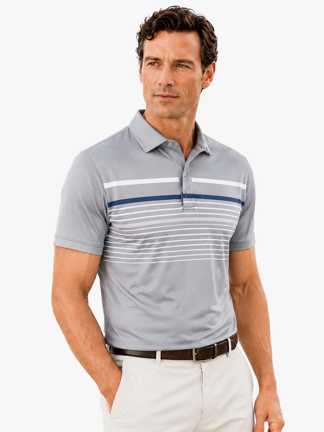 Men's Modern Stripe Golf Polo