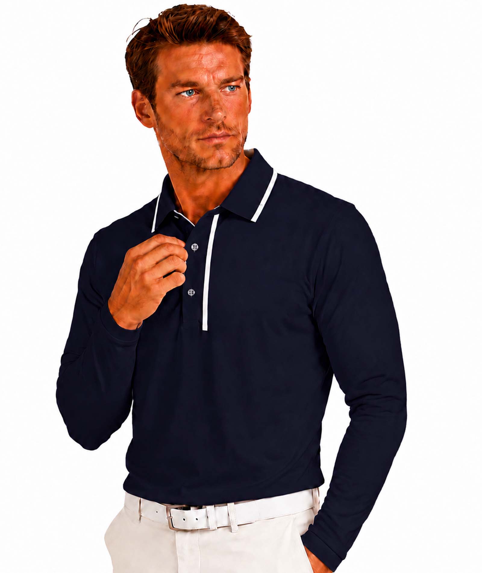 MENS WESTERN L/S POLO