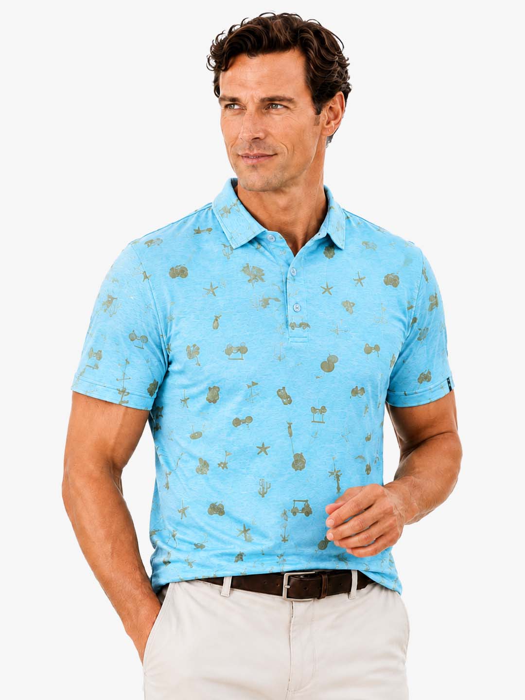 Men's Golf-Themed Print Polo