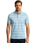 Men's coastal stripe golf polo shirt with modern fit and classic design
