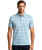 Men's coastal stripe golf polo shirt with modern fit and classic design