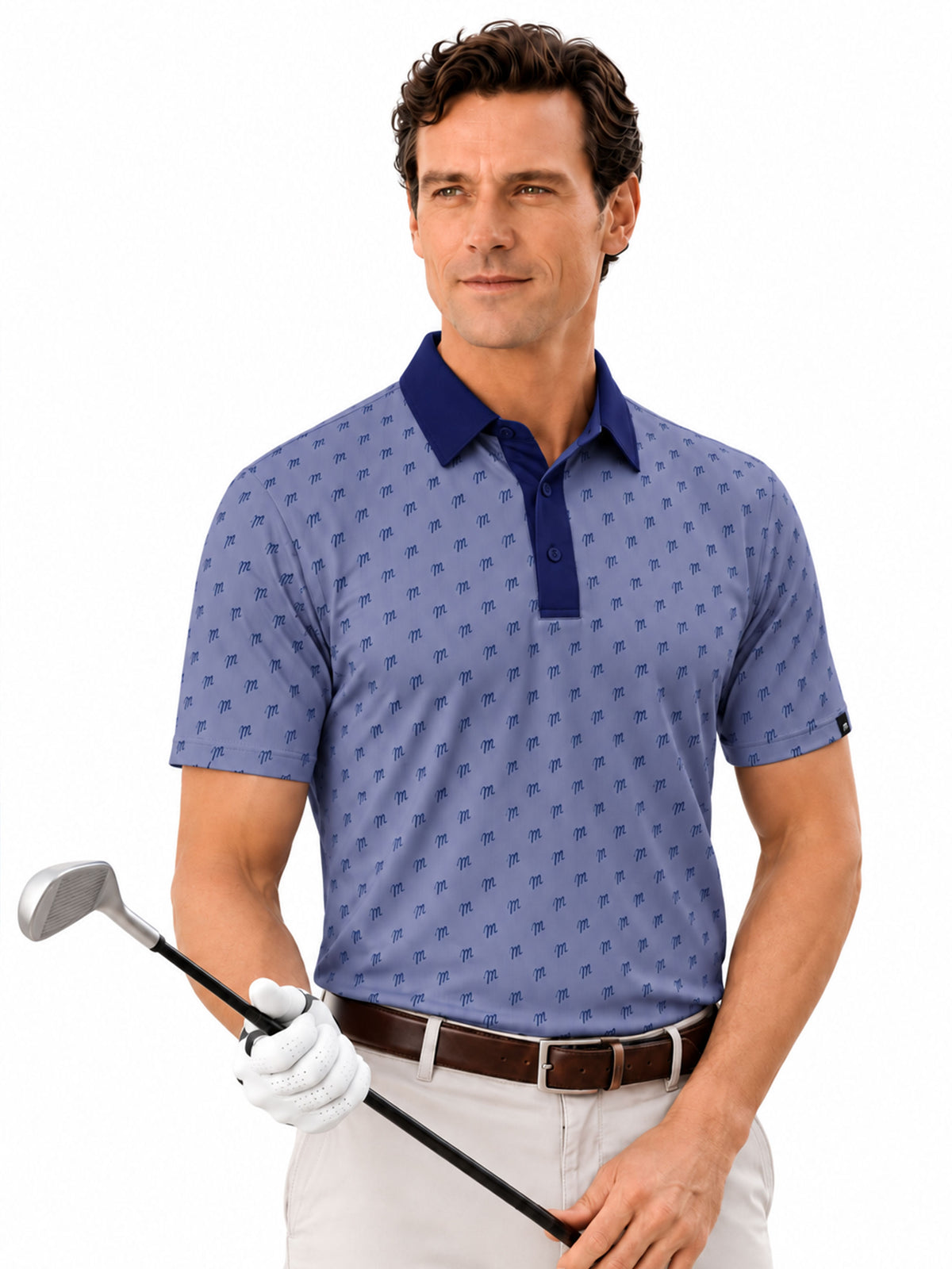 Men's Crossed Clubs Golf Polo