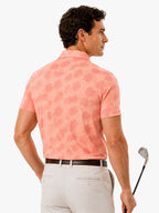 Men's Tropical Leaf Print Golf Polo