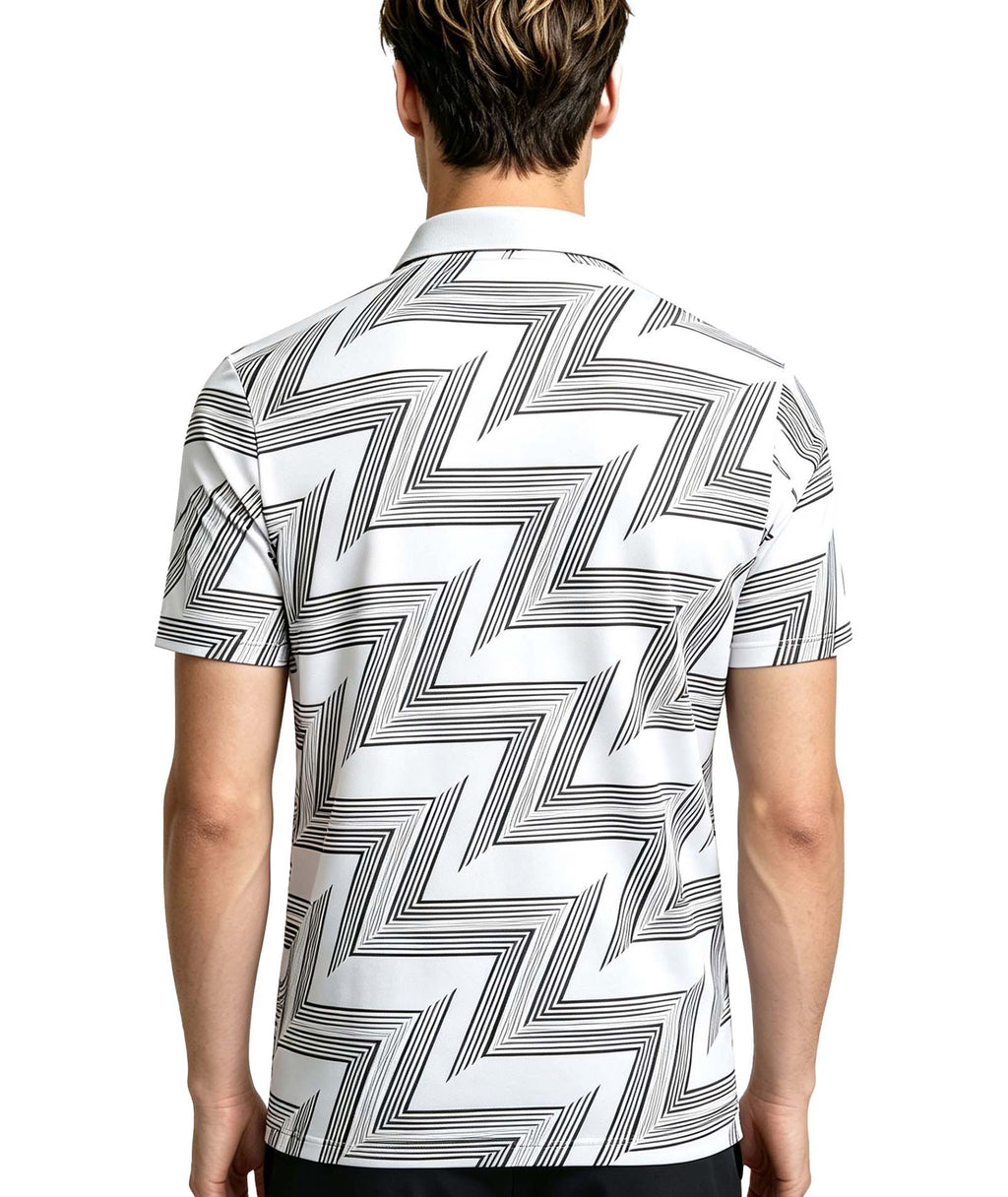 Geo Line Print Polo Shirt