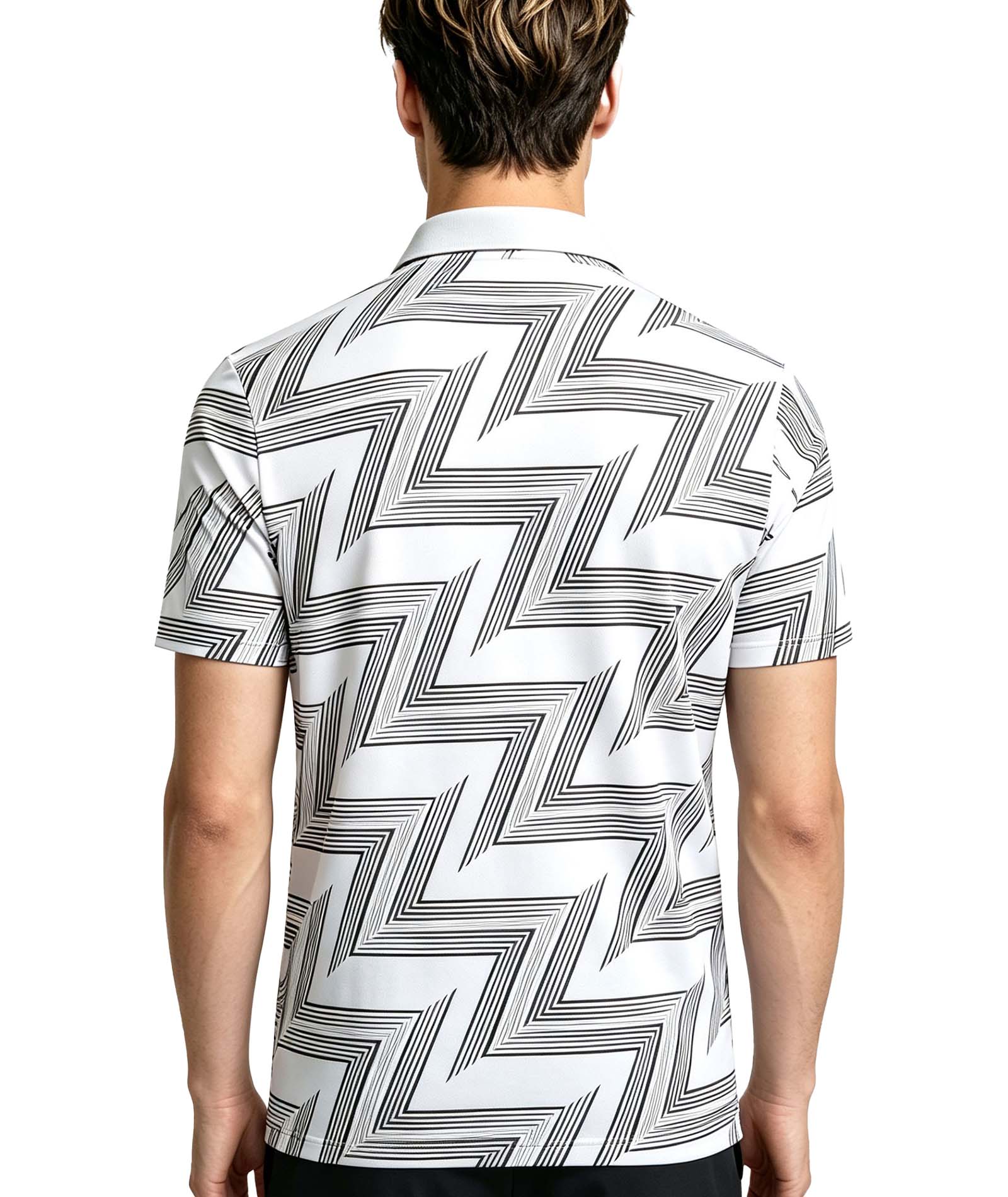 Geo Line Print Polo Shirt