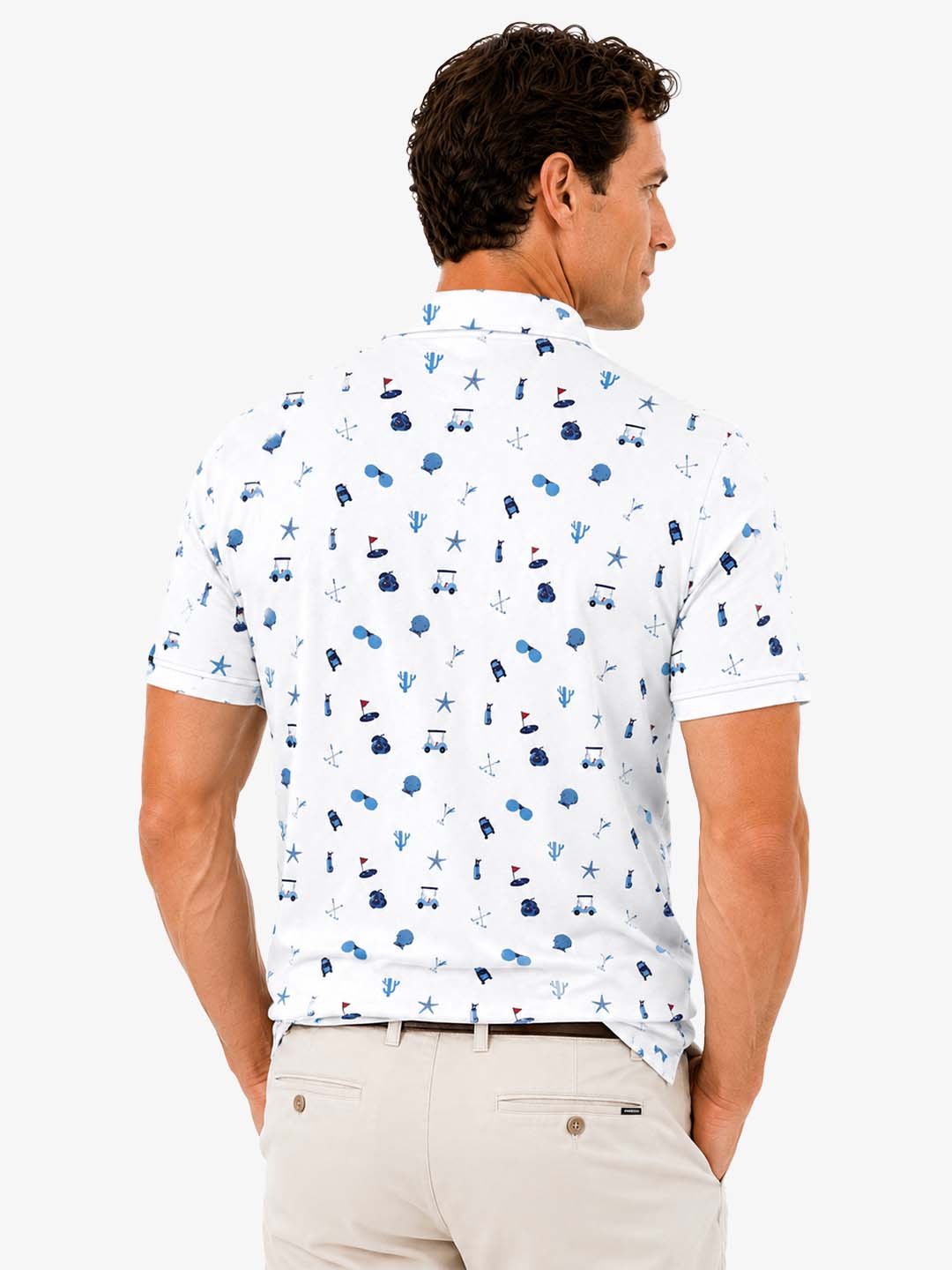 Men's Golf-Themed Print Polo