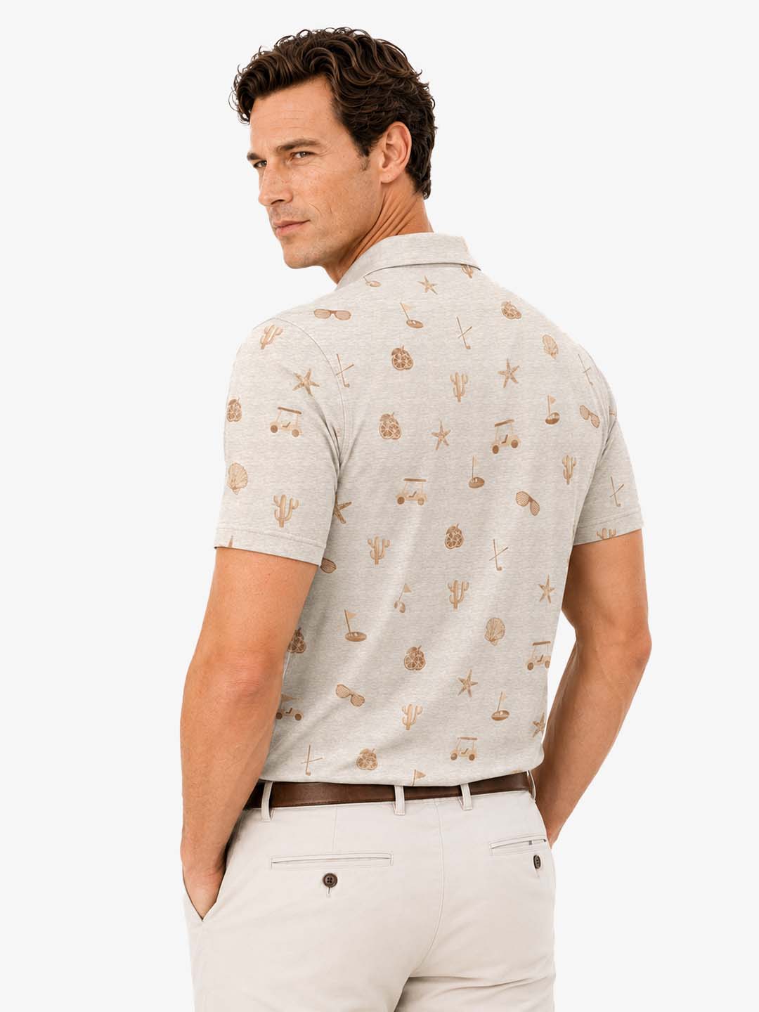 Men's Golf-Themed Print Polo