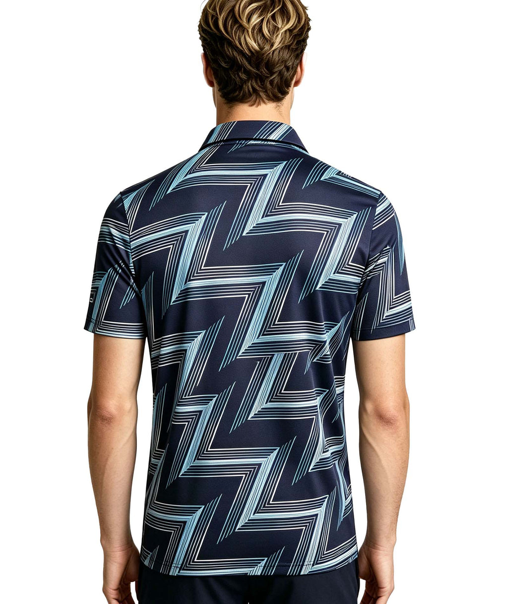 Geo Line Print Polo Shirt