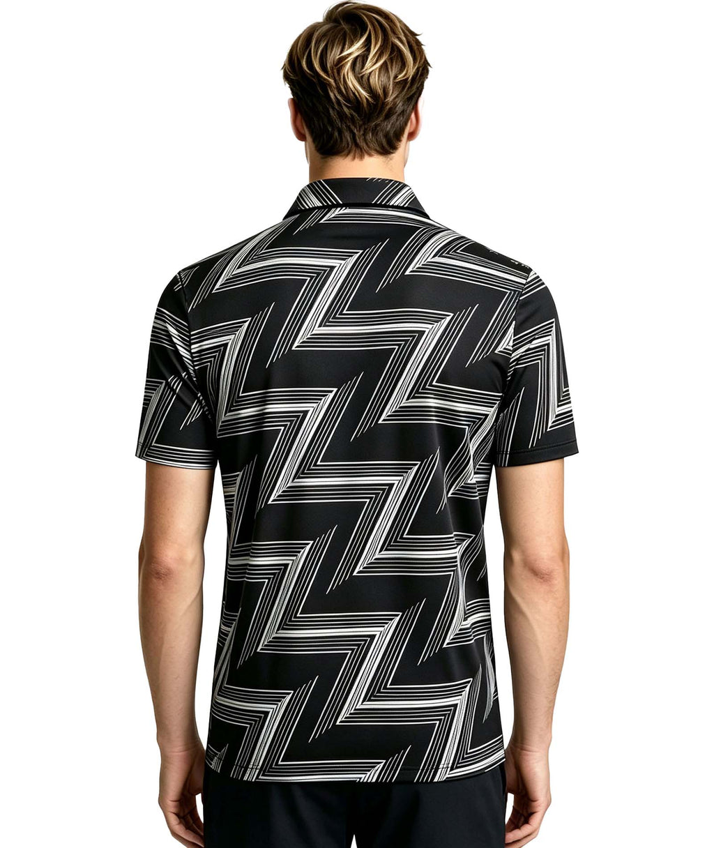 Geo Line Print Polo Shirt