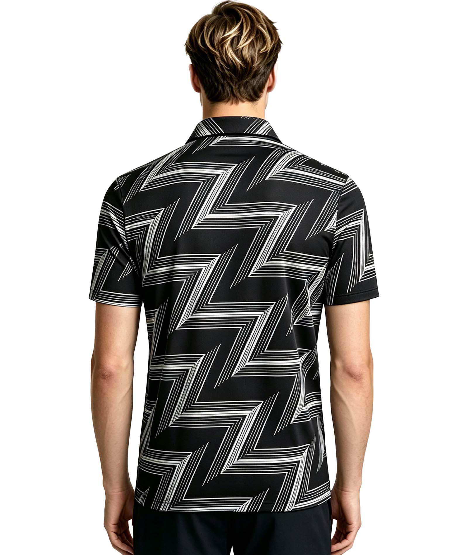 Geo Line Print Polo Shirt