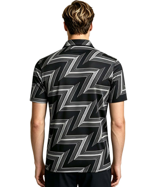 Geo Line Print Polo Shirt