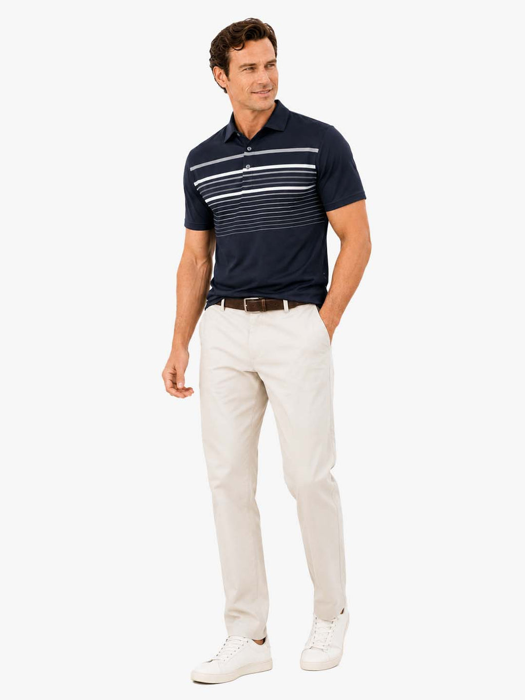Men's Modern Stripe Golf Polo