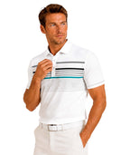 Mens Performance Chest Stripe Polo