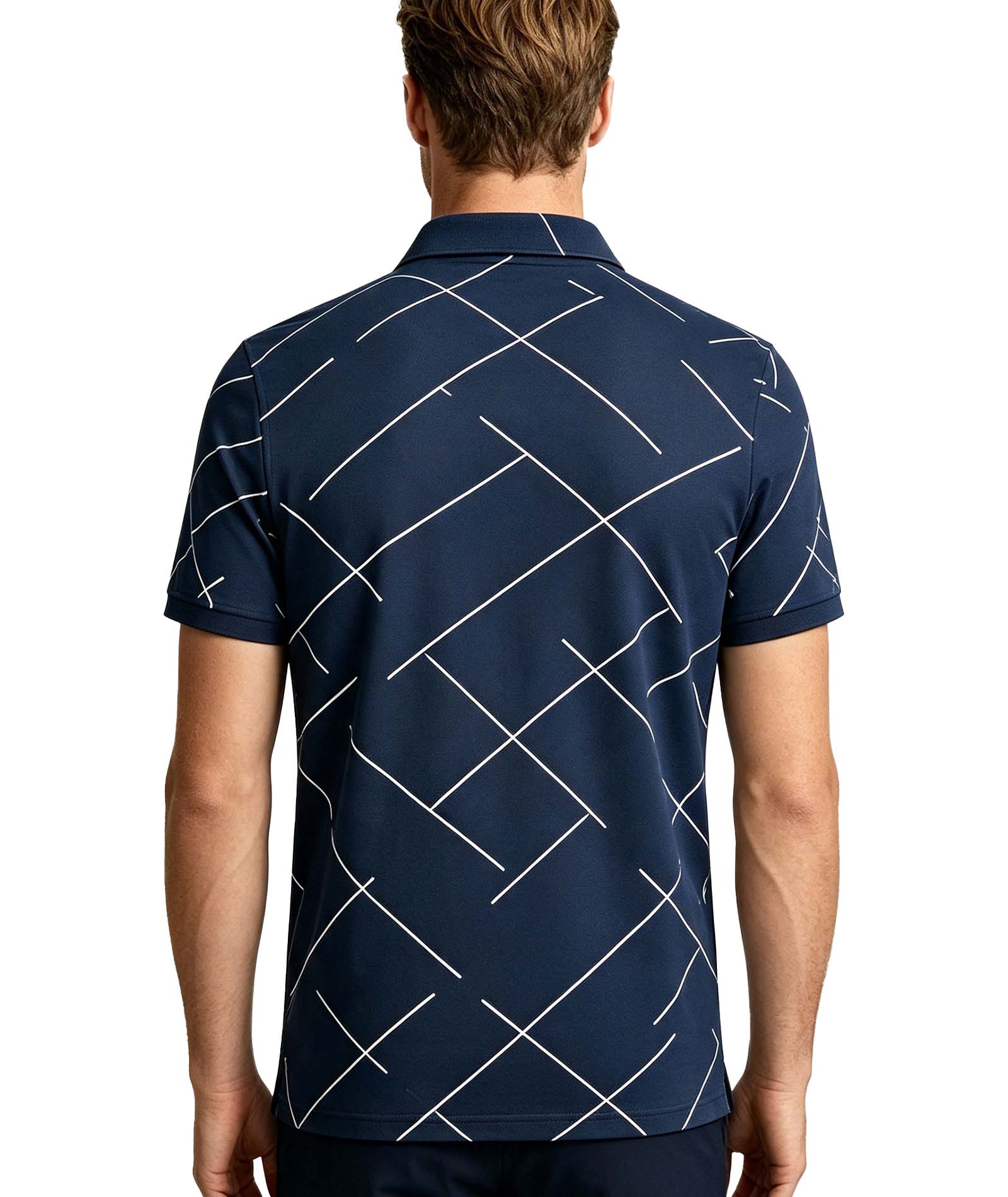 Geometric Line Polo Shirt