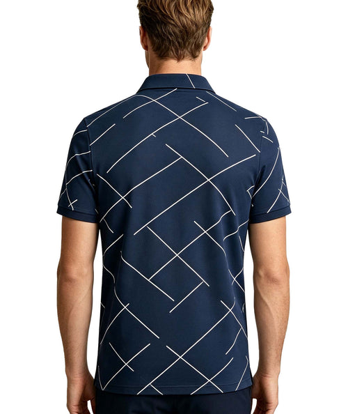 Geometric Line Polo Shirt