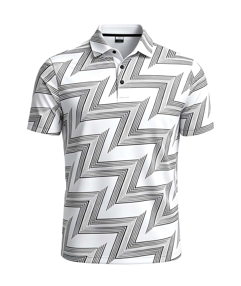 Geo Line Print Polo Shirt