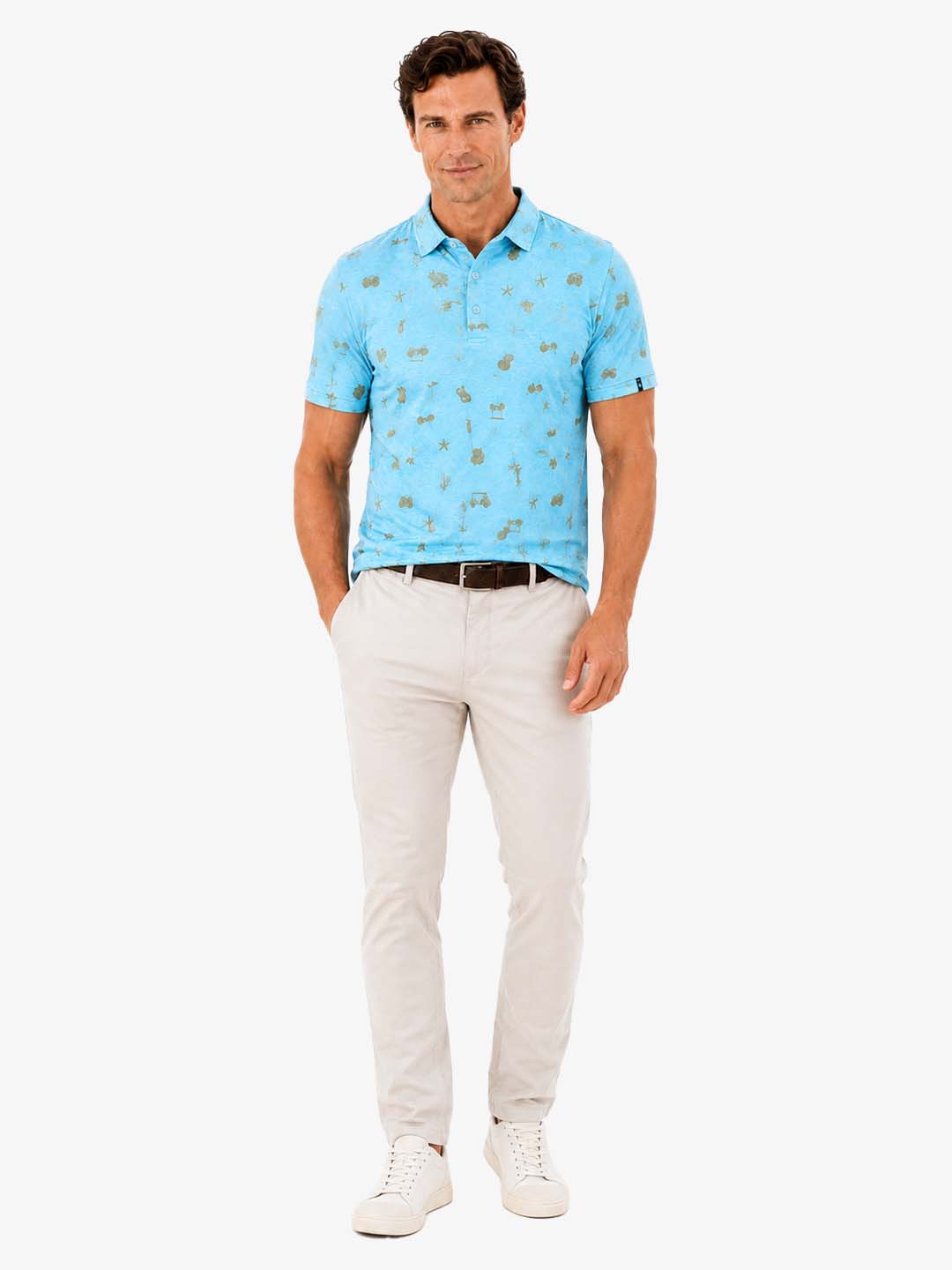 Men's Golf-Themed Print Polo