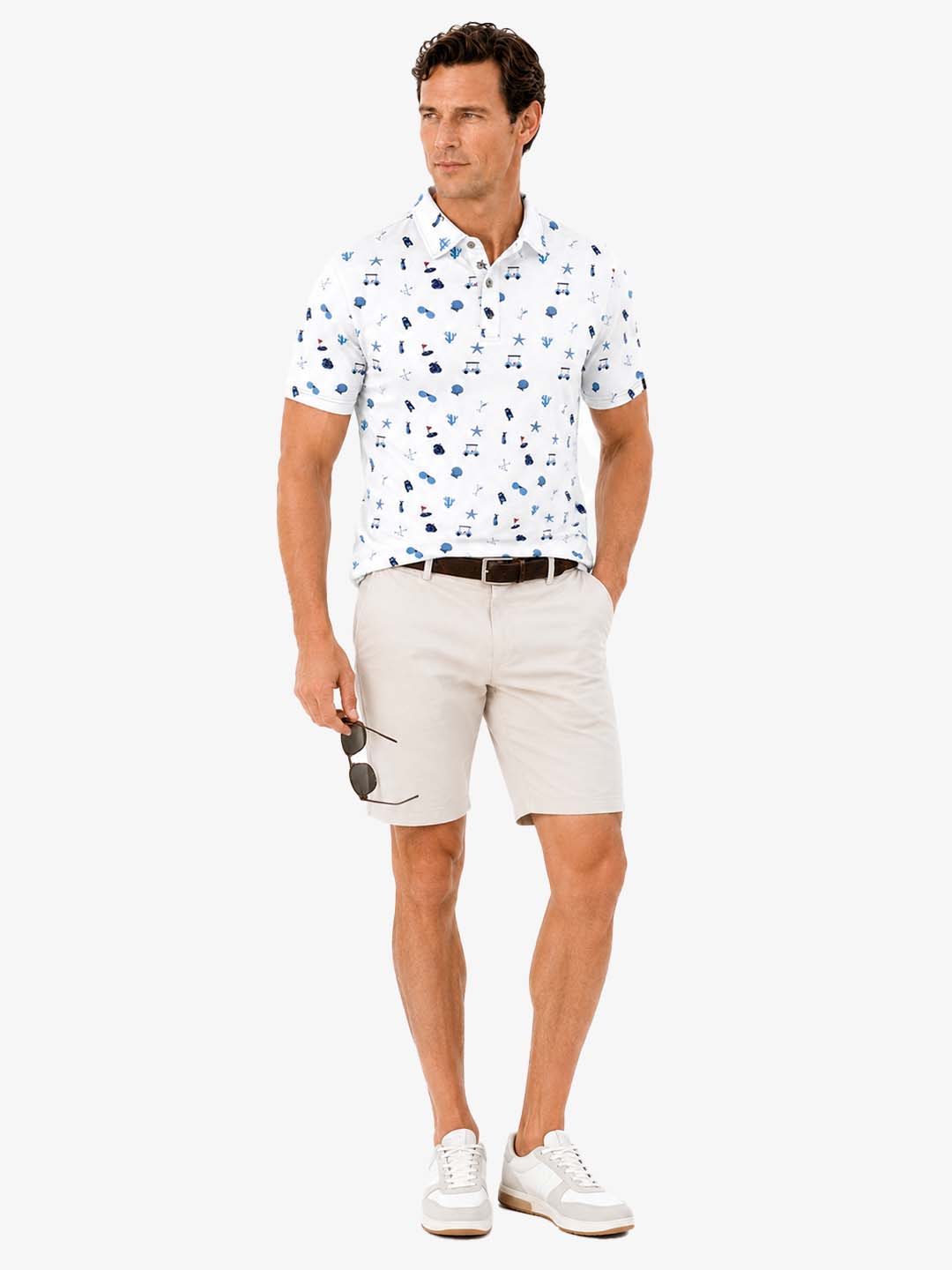 Men's Golf-Themed Print Polo