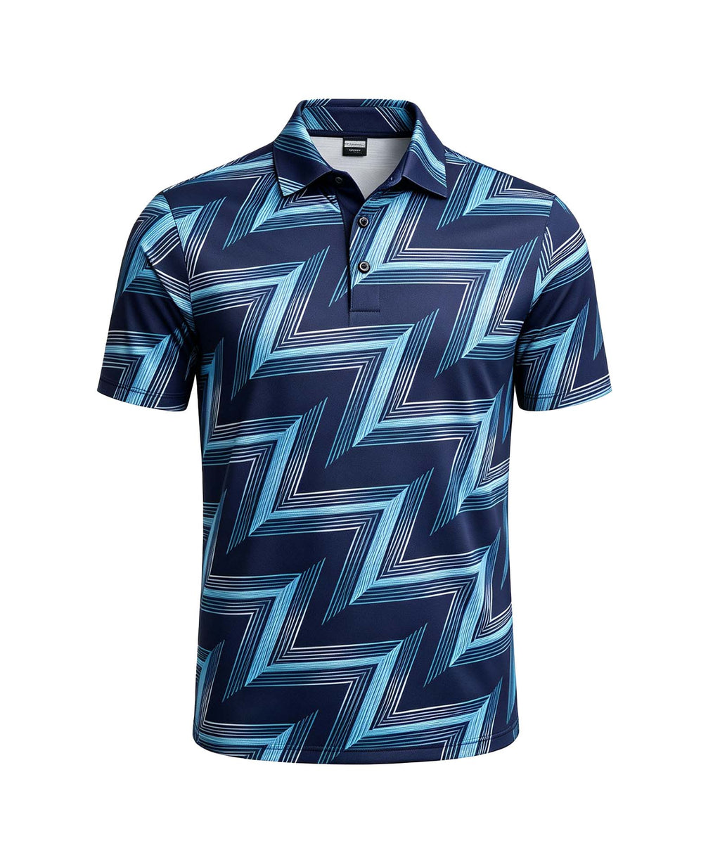 Geo Line Print Polo Shirt