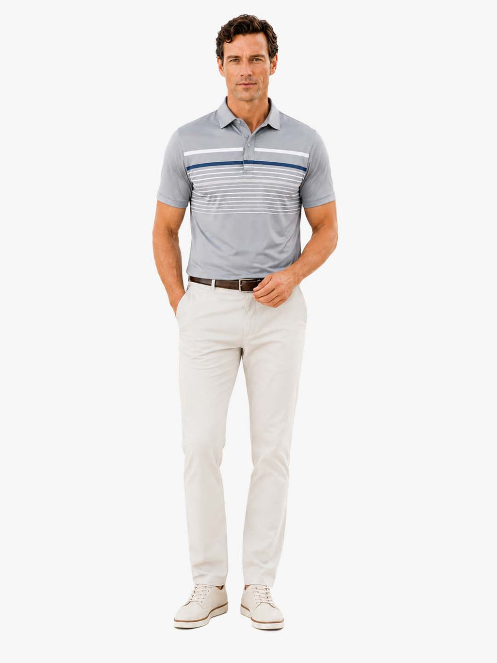 Men's Modern Stripe Golf Polo