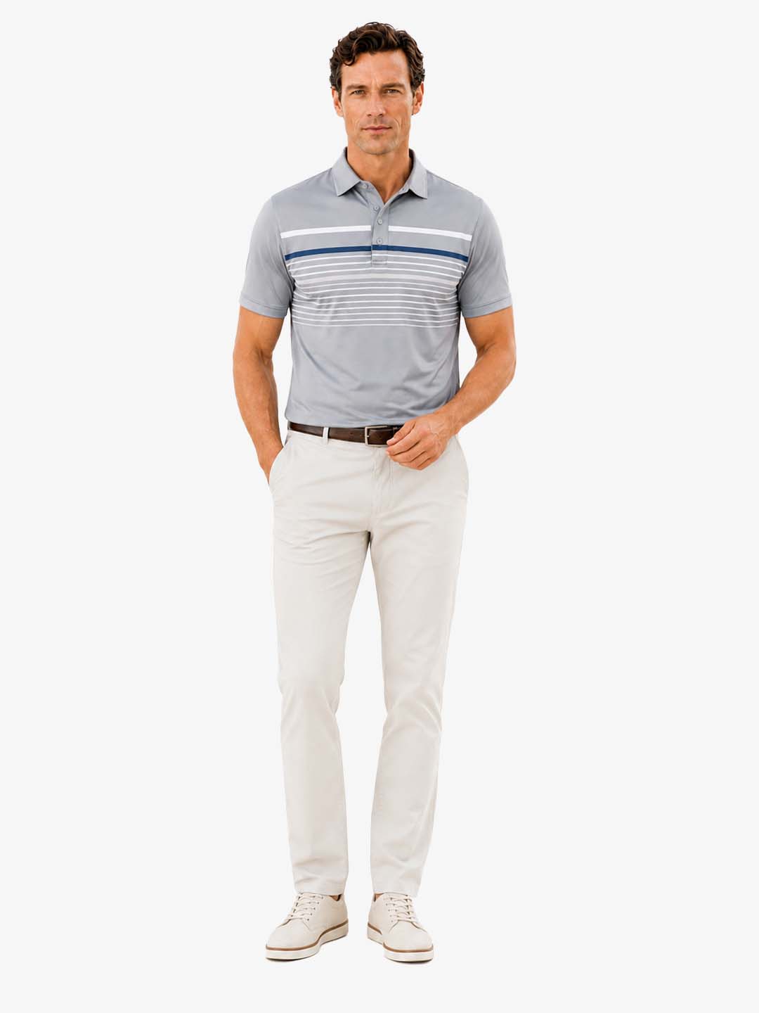 Men's Modern Stripe Golf Polo