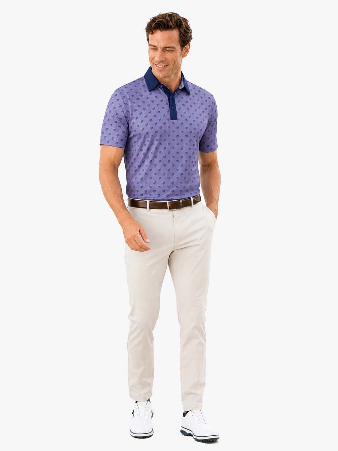 Men's Crossed Clubs Golf Polo