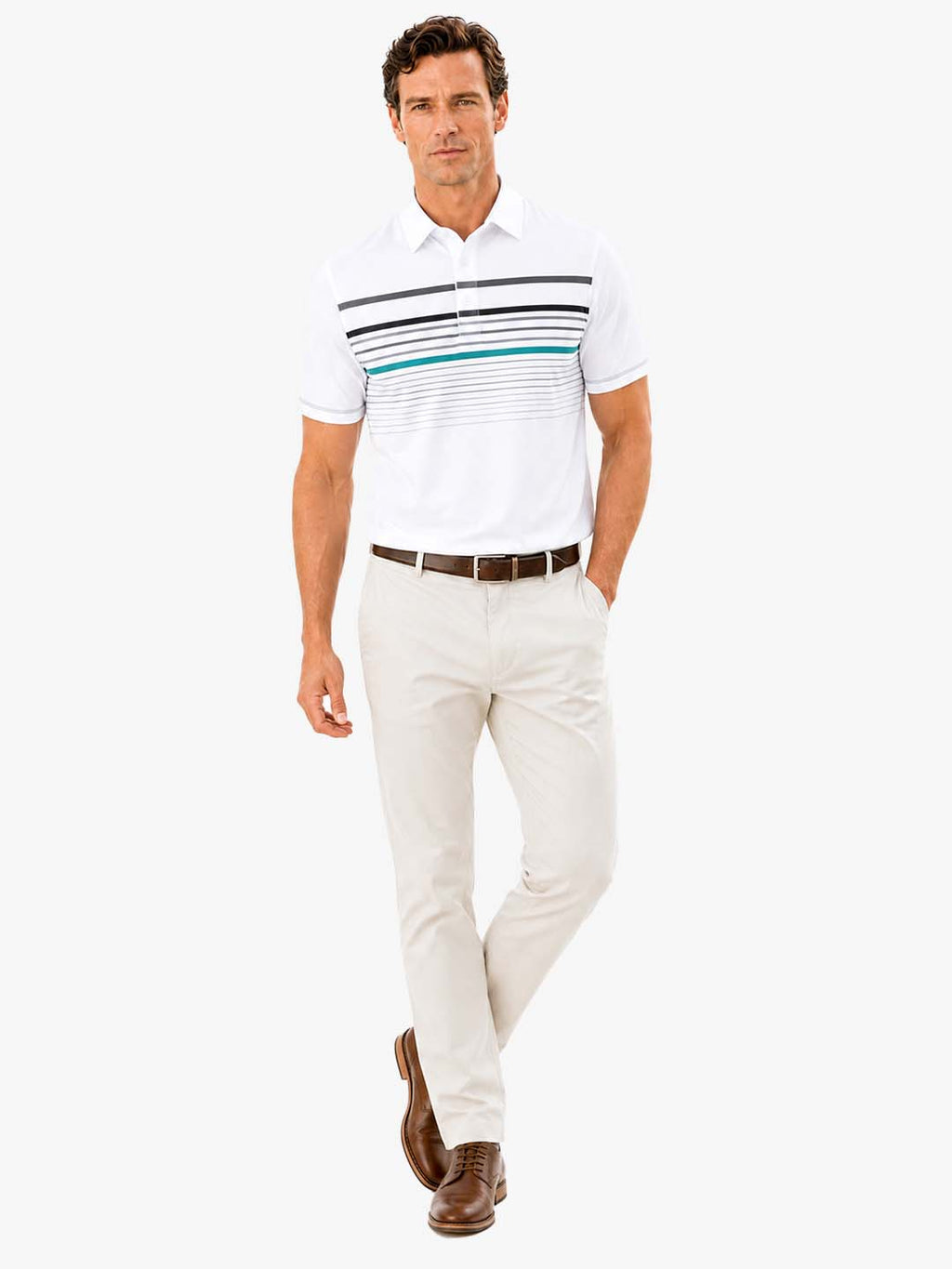 Men's Modern Stripe Golf Polo
