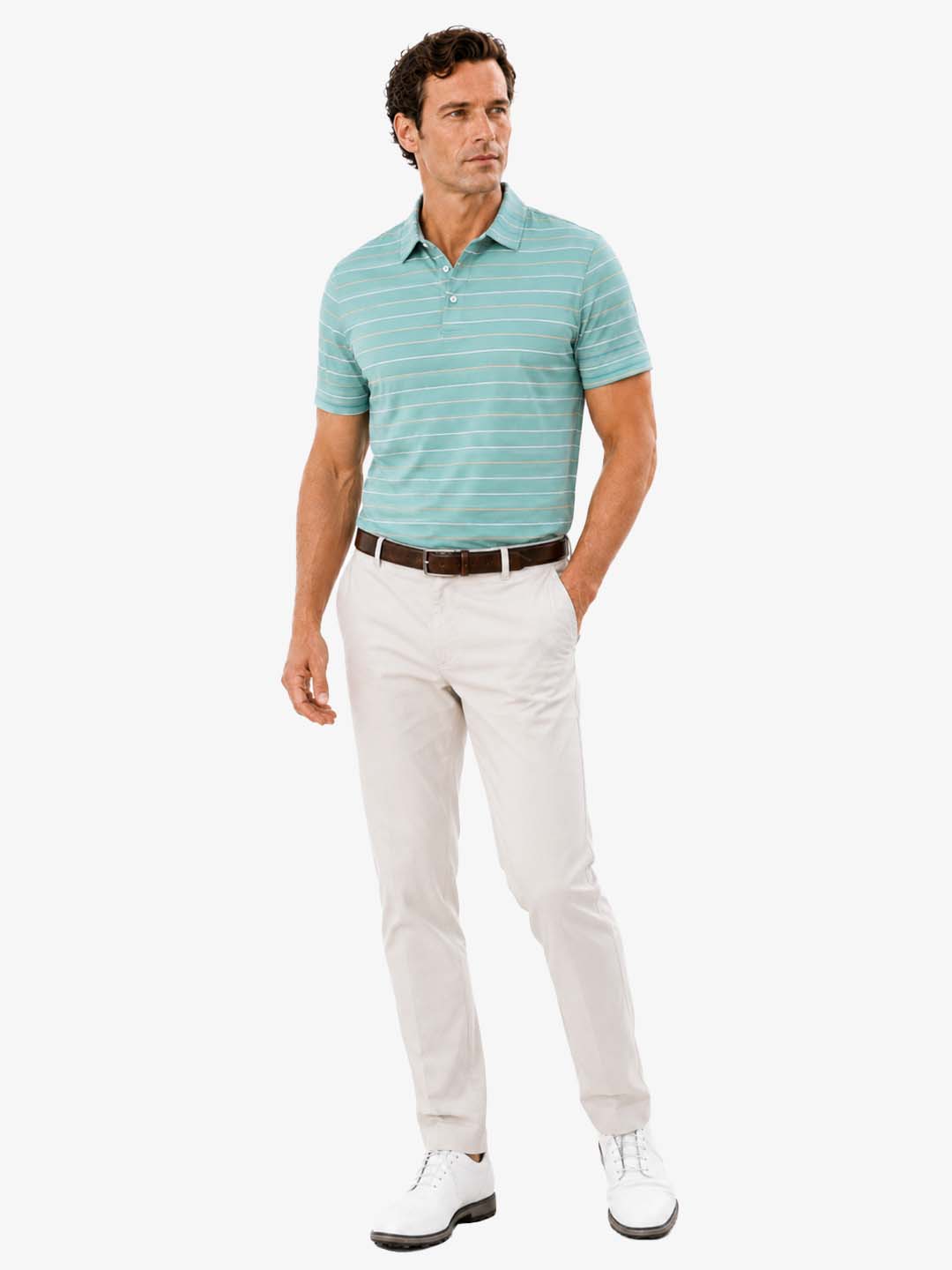 Men's Classic Stripe Golf Polo