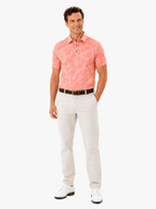 Men's Tropical Leaf Print Golf Polo