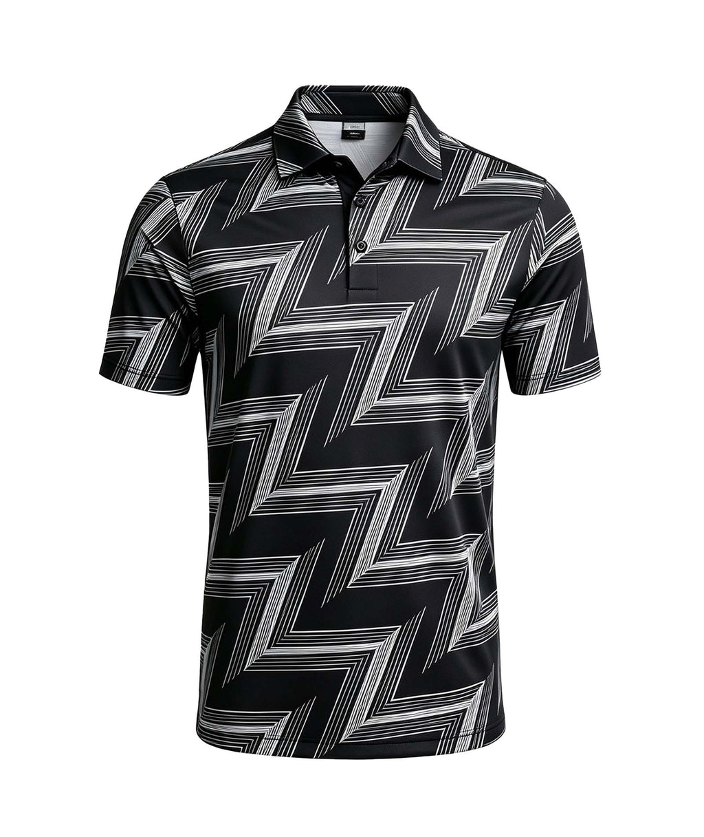 Geo Line Print Polo Shirt