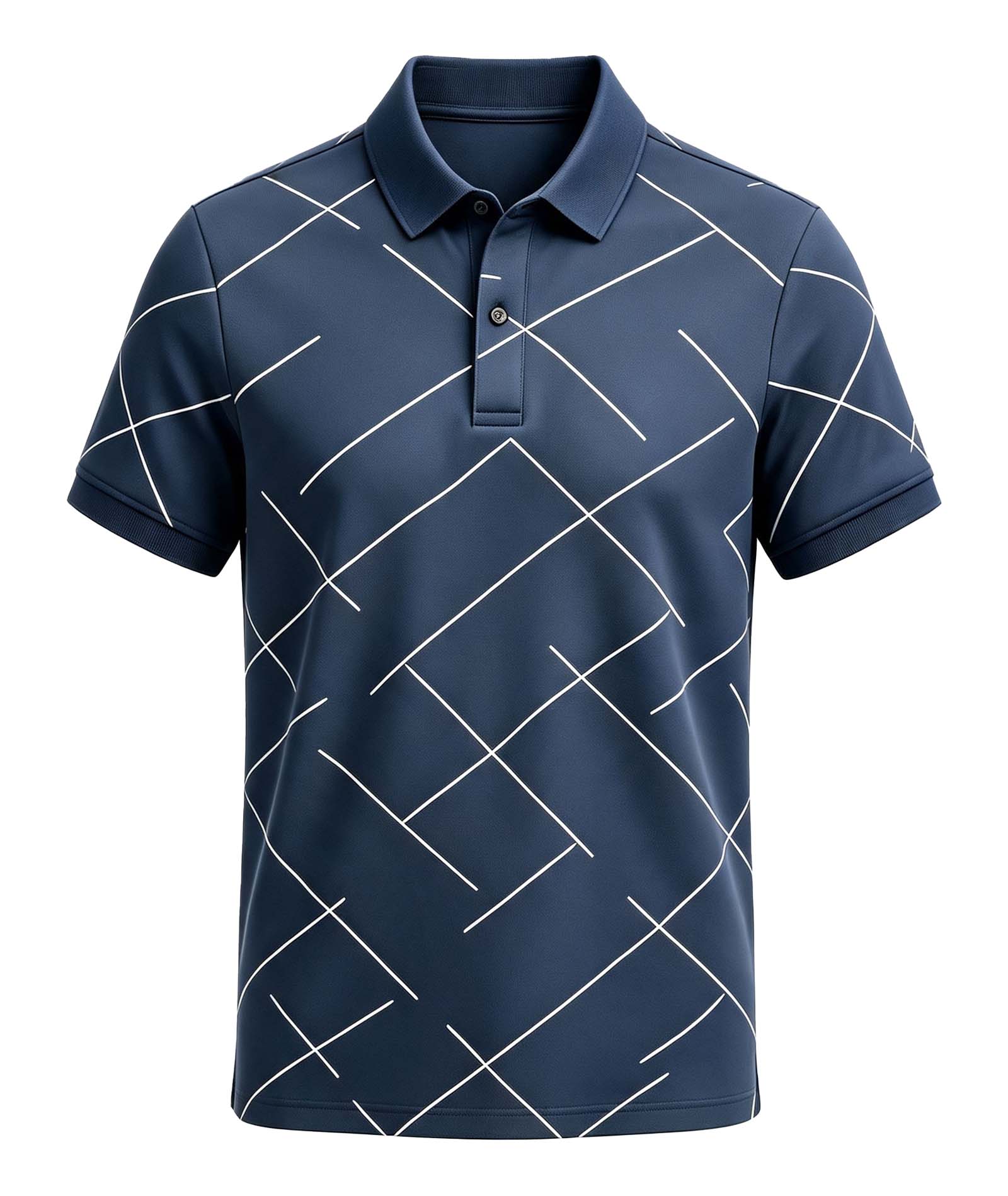 Geometric Line Polo Shirt