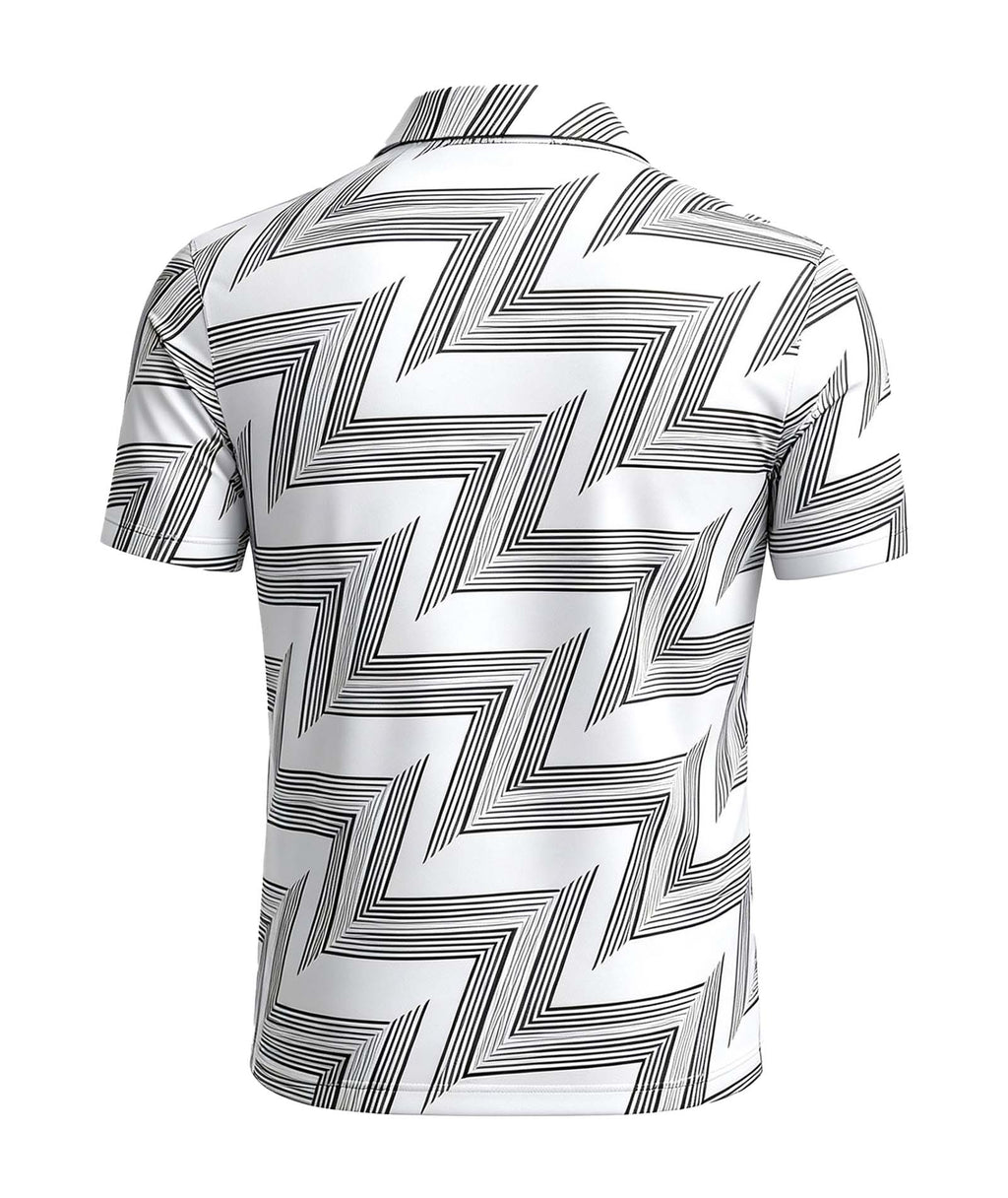 Geo Line Print Polo Shirt