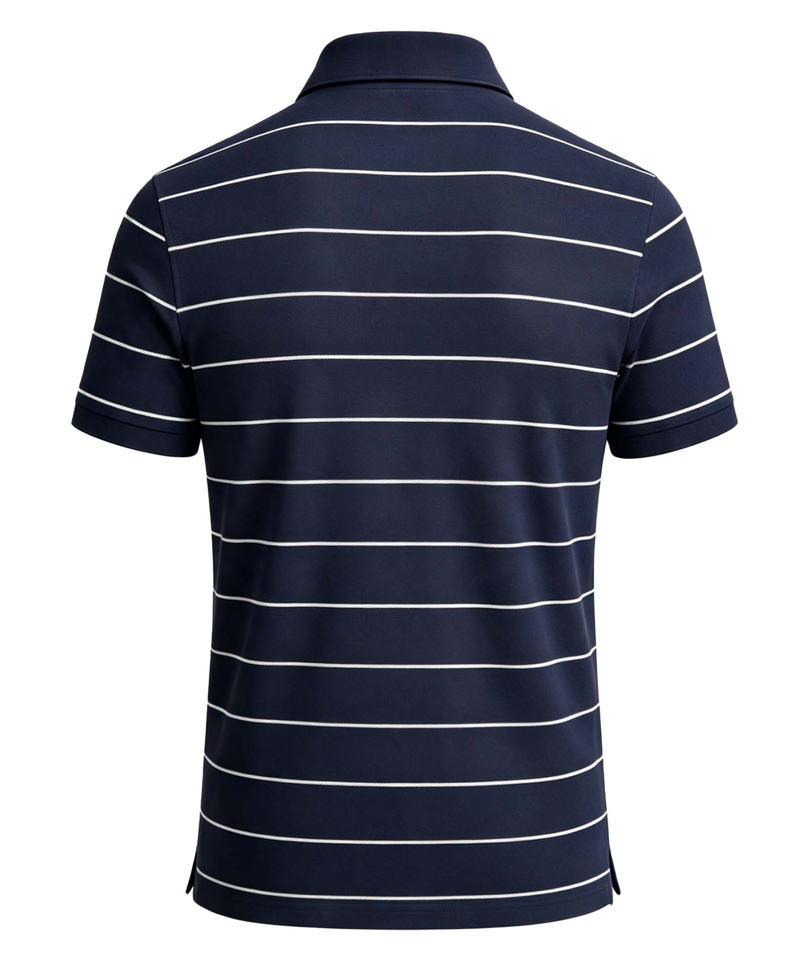 Men's performance golf polo shirt with classic stripe design and comfortable fit