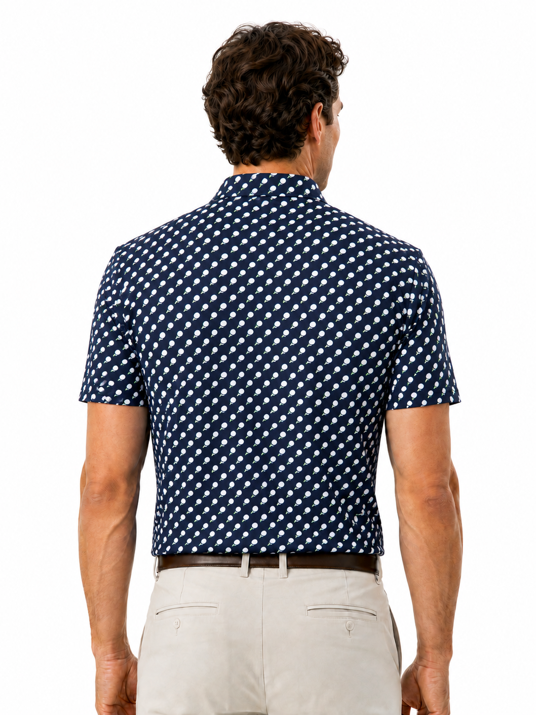 Men's Geo Dot Print Golf Polo